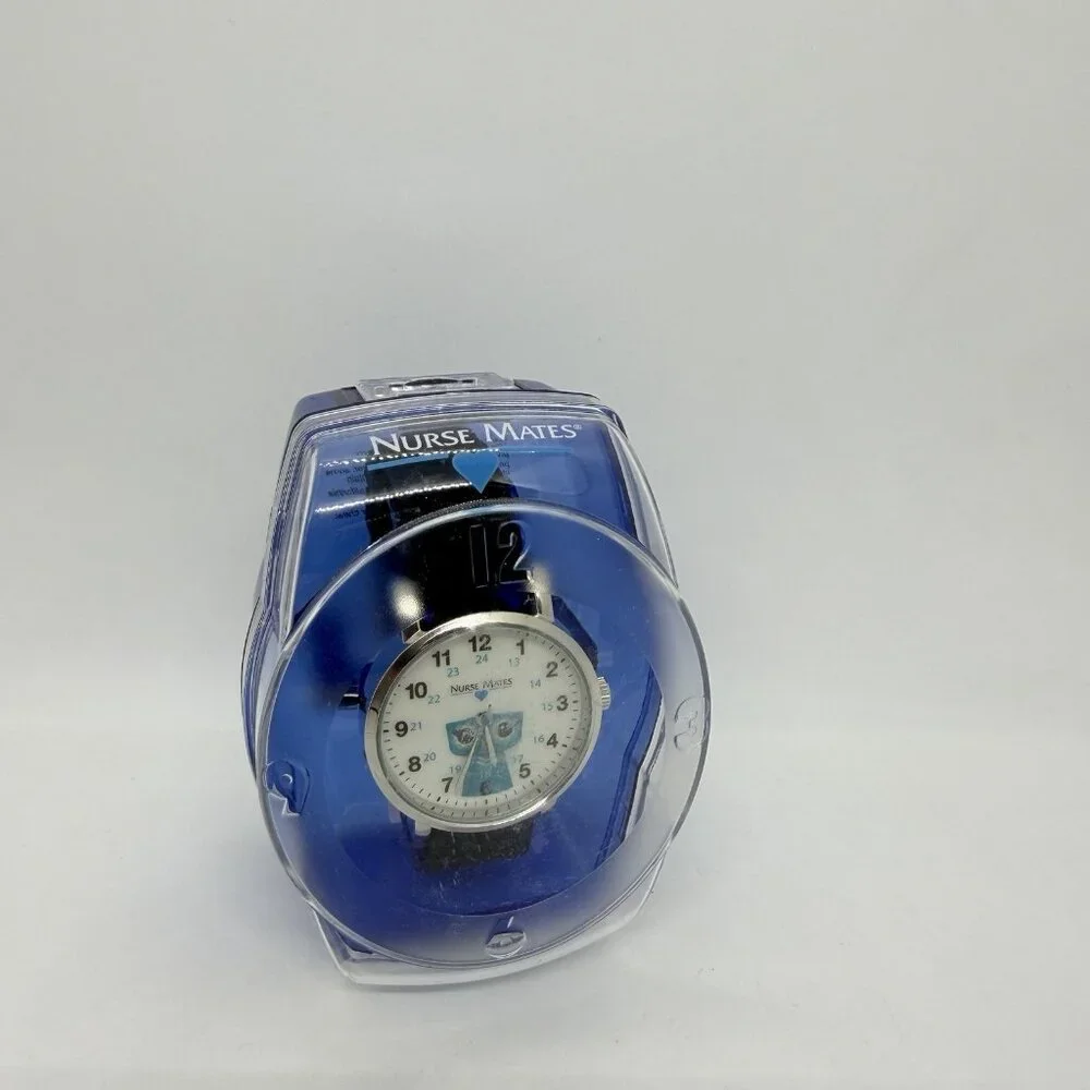 Nurse Mates Owl nurse watch water-resistant Silicone strap - Black White